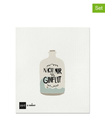 ppd 2er-Set: Schwammtücher "Ginflut" in Hellblau - (L)20 x (B)17 cm