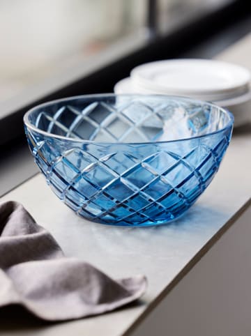 Lyngby Glas Salatschüssel "Sorrento" in Blau - Ø 24 cm