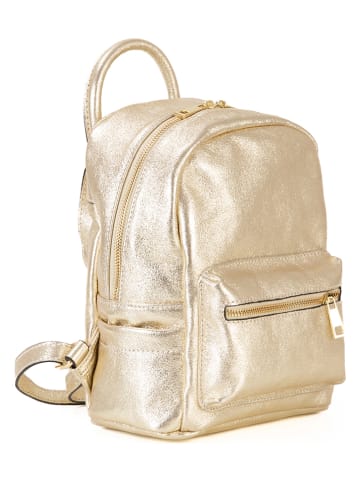 Lia Biassoni Skórzany plecak w kolorze złotym - 22 x 26 x 13 cm