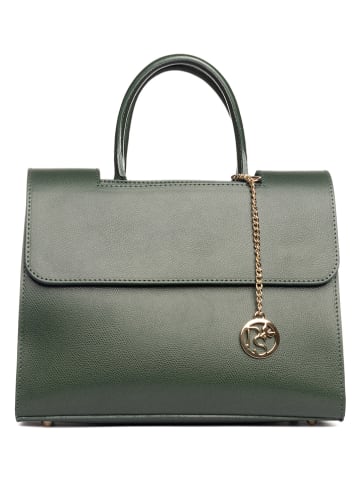 Pia Sassi Leren handtas "Monte Rosa" donkergroen - (B)30 x (H)23 x (D)13 cm
