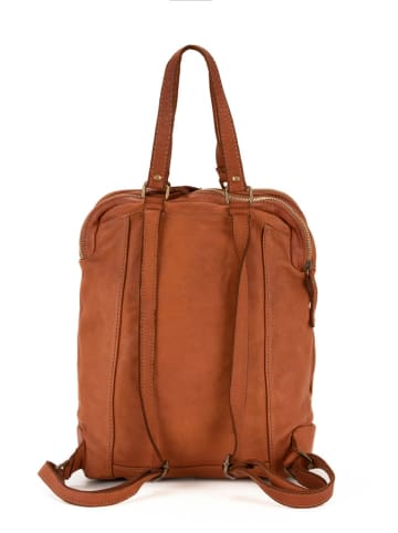 Melina C Leder-Rucksack "Frugarolo" in Camel - (B)30 x (H)37 x (T)11 cm