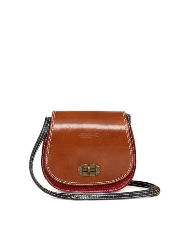 Melina C Leder-Umhängetasche "Falmenta" in Cognac - (B)20 x (H)18 x (T)8 cm
