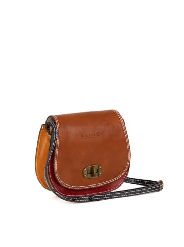 Melina C Leder-Umhängetasche "Falmenta" in Cognac - (B)20 x (H)18 x (T)8 cm