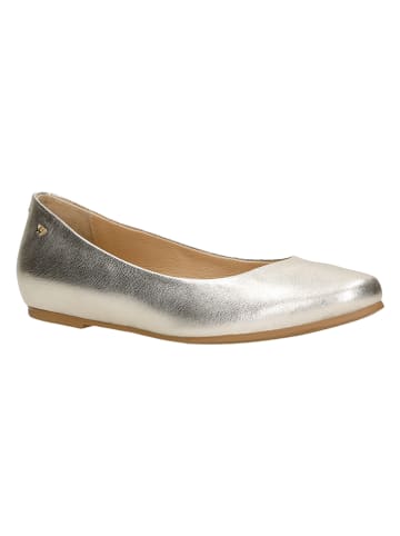 Wojas Leder-Ballerinas in Gold