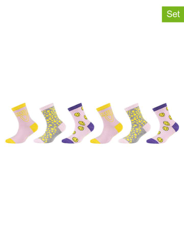 Skechers Skarpety (6 par) w kolorze jasnoróżowym ze wzorem