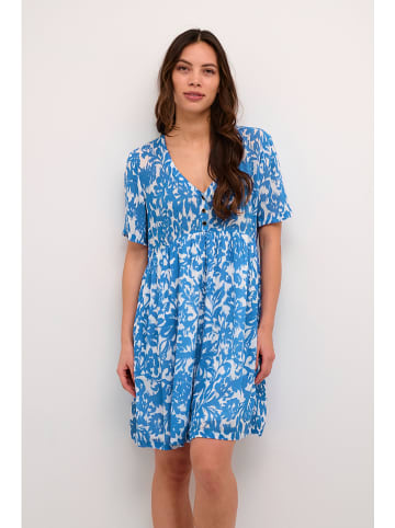 Kaffe Jurk blauw/wit
