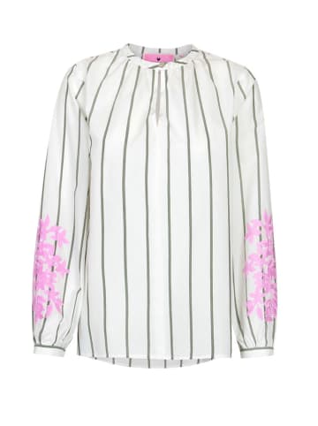 LIEBLINGSSTÜCK Bluzka "Rumina" w kolorze biało-oliwkowo-różowym