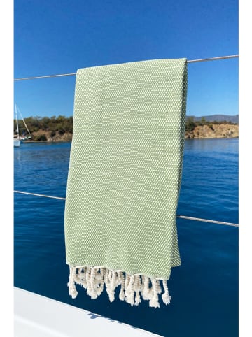 Colorful Cotton Fouta in Grün