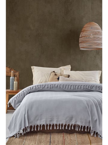 Colorful Cotton Bedsprei "Sidney" lichtgrjs