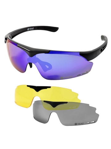 YEAZ Unisex-Sportbrille "Sunup" in Schwarz/ Lila