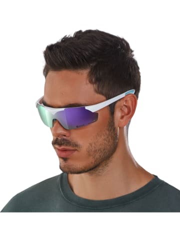 YEAZ Unisex-Sonnenbrille "SUNUP" in Weiß/ Lila-Grün