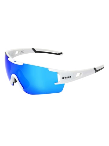 YEAZ Unisex-Sportbrille "Sunblow" in Weiß/ Blau