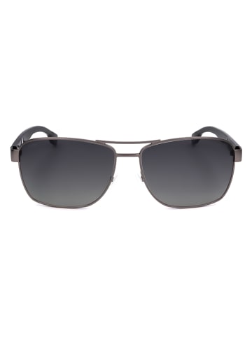 Hugo Boss Męskie okulary przeciwsłoneczne w kolorze srebrno-czarnym