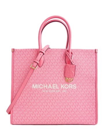 Michael Kors Skórzany shopper bag w kolorze różowym - 40 x 30 x 17 cm