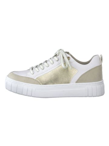 Marco Tozzi Sneakersy w kolorze złoto-białym