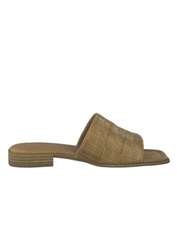 Marco Tozzi Leren slippers beige