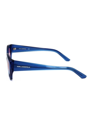 Karl Lagerfeld Damskie okulary przeciwsłoneczne w kolorze niebiesko-różowym
