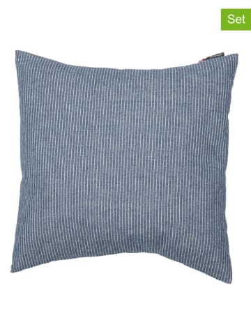 David Fussenegger 2er-Set: Kissenhüllen "Nizza - Nadelstreifen"  in Blau