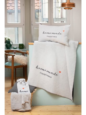 David Fussenegger Poszewka "Silvretta - homemade happiness" w kolorze kremowym na poduszkę