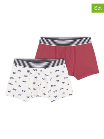 PETIT BATEAU 2-delige set: boxershorts rood/wit