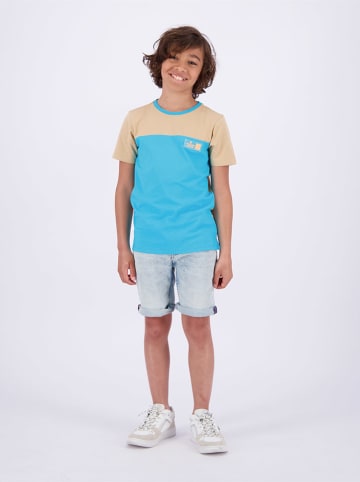 Vingino Koszulka "Javi" w kolorze turkusowo-beżowym