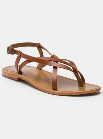 Les BAGATELLES Leder-Zehensandalen "Morris" in Hellbraun