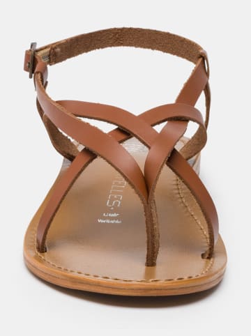 Les BAGATELLES Leder-Zehensandalen "Morris" in Hellbraun