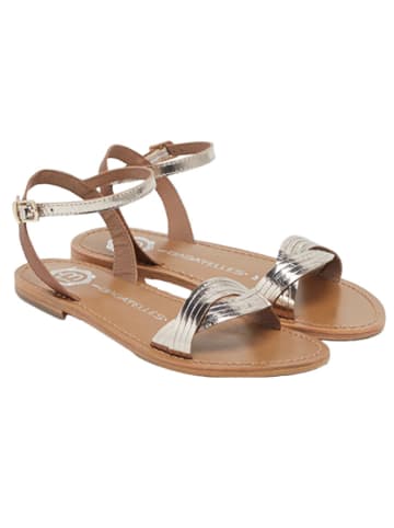 Les BAGATELLES Leren sandalen "Pelham" camel/goudkleurig