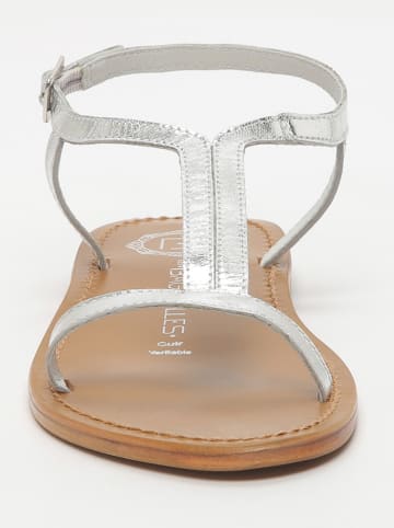 Les BAGATELLES Skórzane sandały "Loria" w kolorze srebrnym