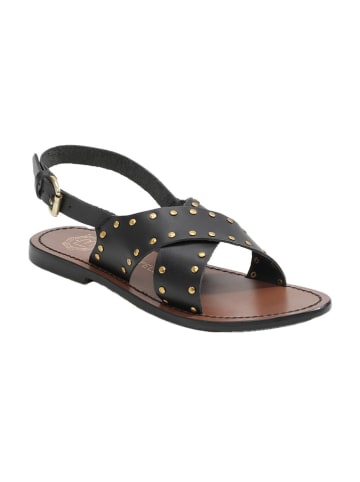 Les BAGATELLES Skórzane sandały "Erebia" w kolorze czarnym