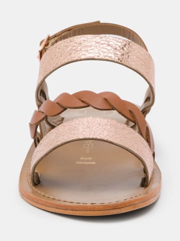 Les BAGATELLES Leder-Sandalen "Pulchella" in Hellbraun/ Rosa