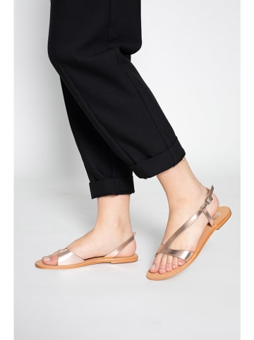 Les BAGATELLES Skórzane sandały "Amadrya" w kolorze różowozłotym