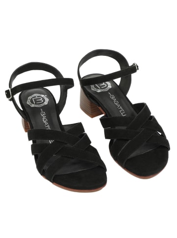 Les BAGATELLES Skórzane sandały "Uma" w kolorze czarnym