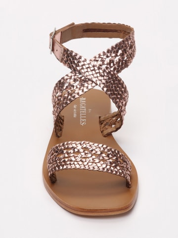 Les BAGATELLES Skórzane sandały "Abitha" w kolorze różowozłotym