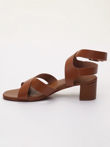 Les BAGATELLES Leren haksandalen "Genessis" camel