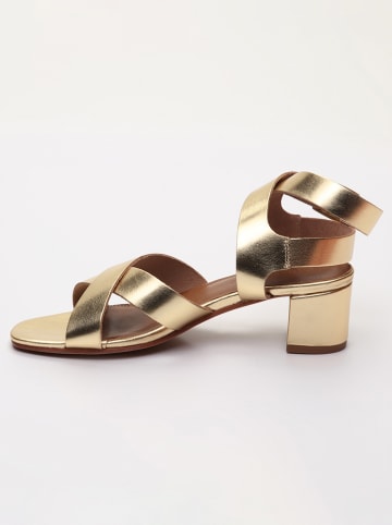 Les BAGATELLES Leren haksandalen "Genessis" donkergoudkleurig