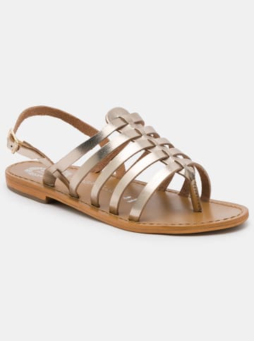 Les BAGATELLES Leder-Zehensandalen "Olleros" in Gold