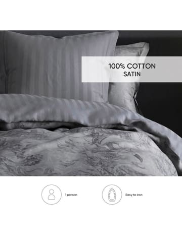 Cacharel textiles Satin-Bettwäsche-Set "Flore" in Anthrazit