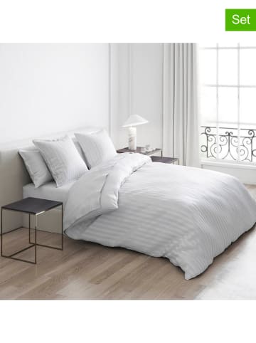 Cacharel textiles 2er-Set: Satin-Kissenbezüge in Weiß