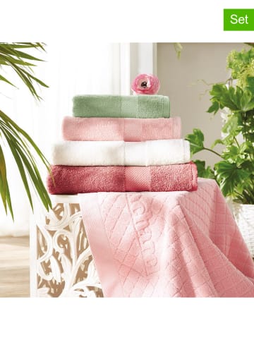 Cacharel 4er-Set: Waschlappen "Hibiscus" in Pink