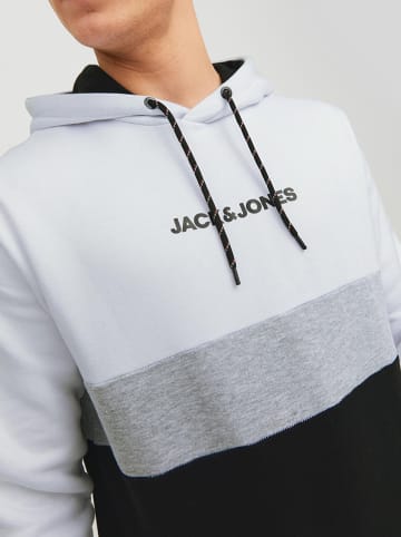 Jack & Jones Bluza "Reid" w kolorze biało-czarno-szarym