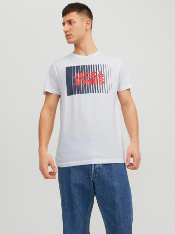 Jack & Jones Koszulka "Corp Logo" w kolorze biaÅ‚ym