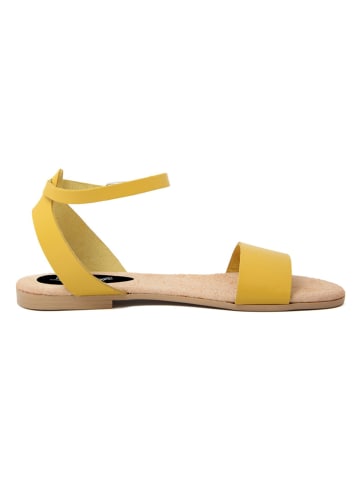Lionellaeffe Skórzane sandały w kolorze żółtym