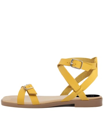 Lionellaeffe Skórzane sandały w kolorze żółtym