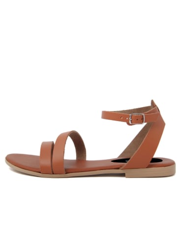 Lionellaeffe Leder-Sandalen in Hellbraun