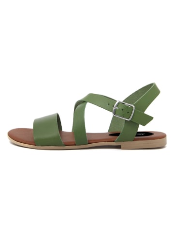 Lionellaeffe Skórzane sandały w kolorze zielonym