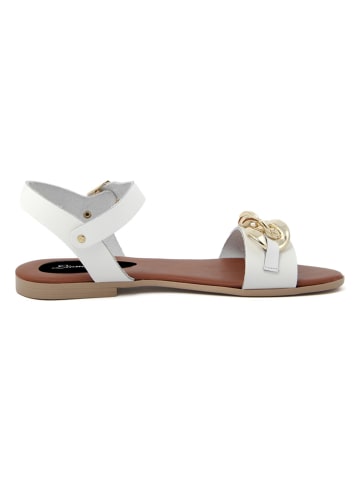 Lionellaeffe Leder-Sandalen in Weiß