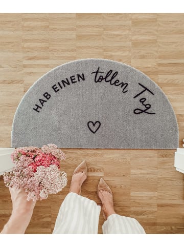 Eulenschnitt Fußmatte "Toller Tag" in Grau - (L)98 x (B)50 cm