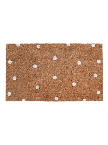 Eulenschnitt Kokos-Fußmatte "Punkte" in Hellbraun - (L)75 x (B)45 cm