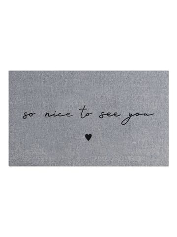 Eulenschnitt Wycieraczka "Nice to see you" w kolorze szarym - 75 x 45 cm
